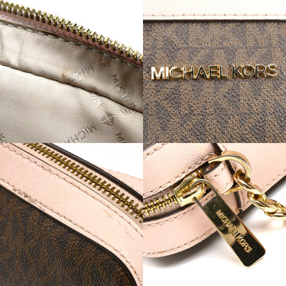Michael Kors マイケルコース JET SET ITEM EW クロスボディ ラージ ショルダーバッグ ブラウン ピンク 35F8GTTC3B アウトレット レディース【中古】