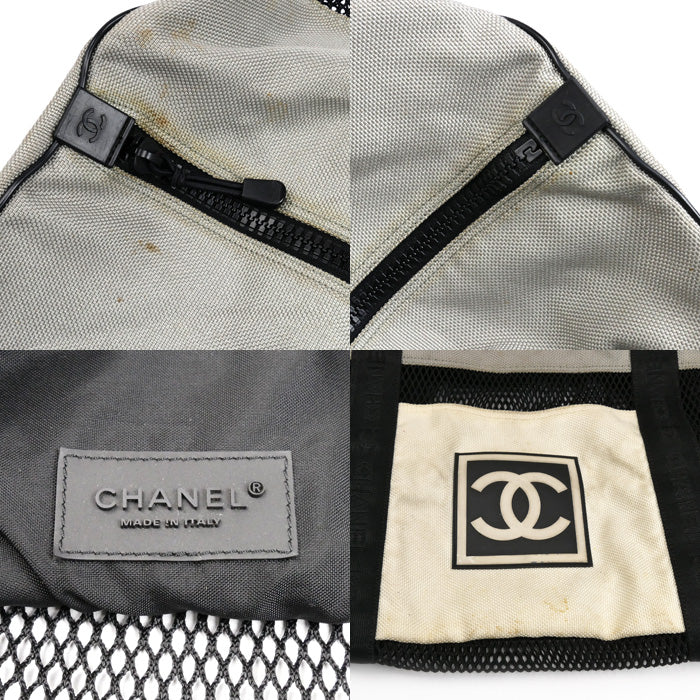 CHANEL シャネル スポーツライン ボストンバッグ ブラック ホワイト グレー ユニセックス【中古】