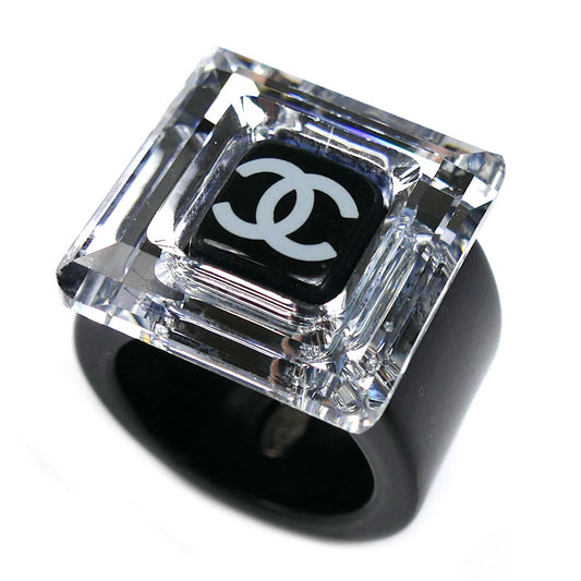 CHANEL シャネル プラスチック スクエア ミラー リング・指輪 13号 7.8g レディース【中古】