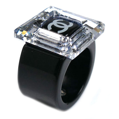 CHANEL シャネル プラスチック スクエア ミラー リング・指輪 13号 7.8g レディース【中古】