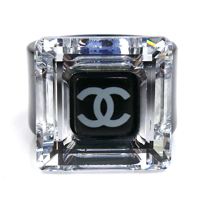 CHANEL シャネル プラスチック スクエア ミラー リング・指輪 13号 7.8g レディース【中古】