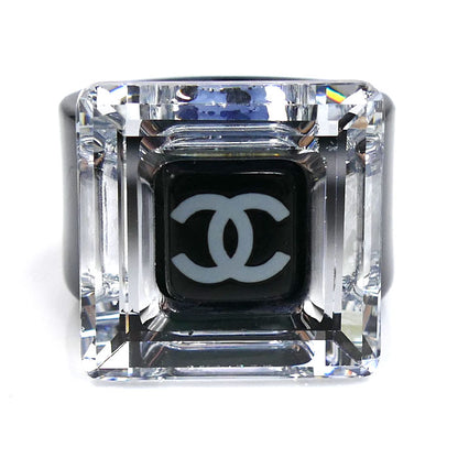 CHANEL シャネル プラスチック スクエア ミラー リング・指輪 13号 7.8g レディース【中古】