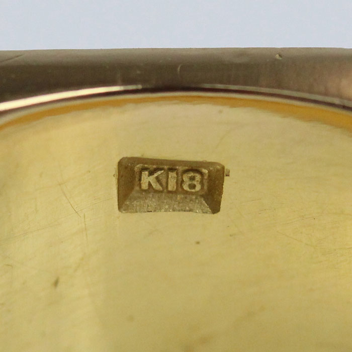 K18YG イエローゴールド 印台 リング・指輪 24号 15g メンズ【中古】