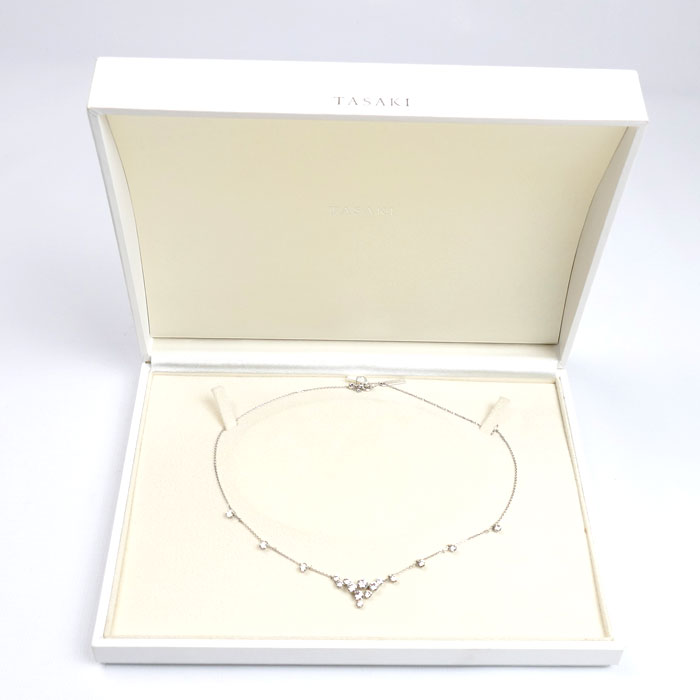 TASAKI タサキ K18WG ホワイトゴールド ネックレス ダイヤモンド2.20ct 4.8g ～47cm レディース【中古】