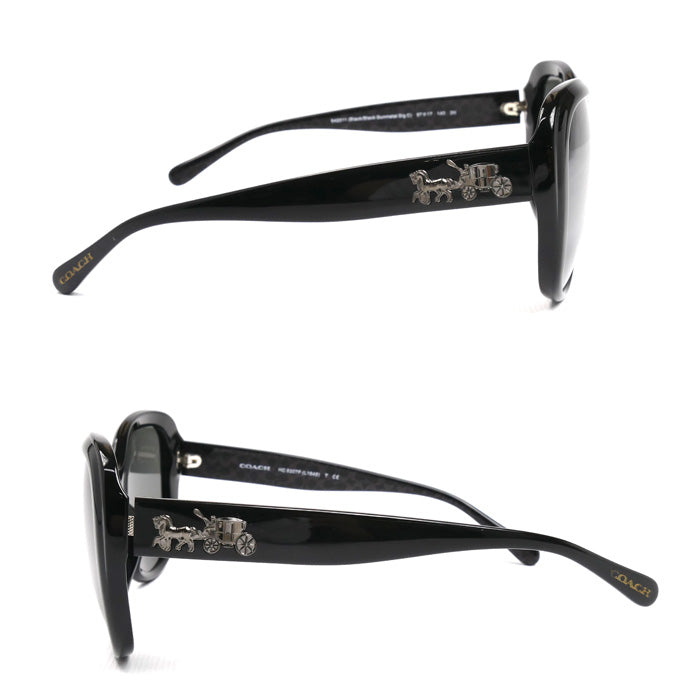 COACH コーチ サングラス ブラック HC8207F 57□17 140 レディース【中古】