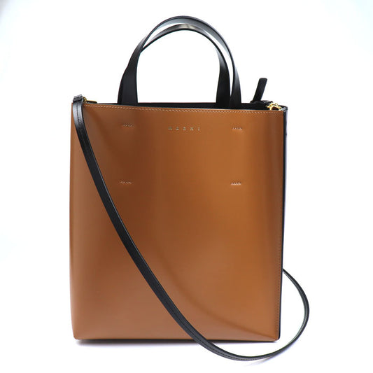 MARNI マルニ MUSEO スモール 2Wayショルダーバッグ ブラウン ブラック SHMPV01TY0 レディース【中古】【美品】