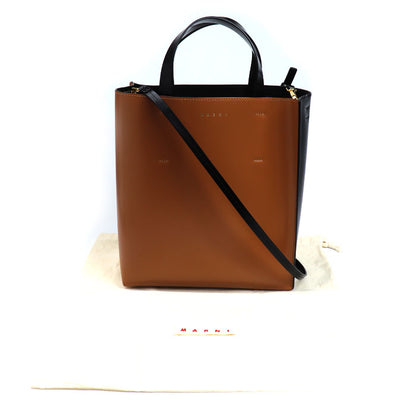 MARNI マルニ MUSEO スモール 2Wayショルダーバッグ ブラウン ブラック SHMPV01TY0 レディース【中古】【美品】