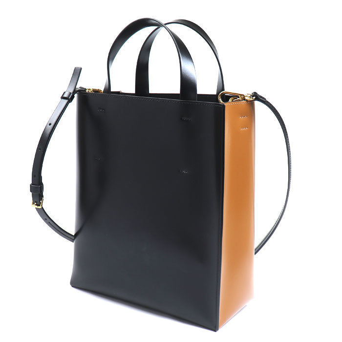 MARNI マルニ MUSEO スモール 2Wayショルダーバッグ ブラウン ブラック SHMPV01TY0 レディース【中古】【美品】