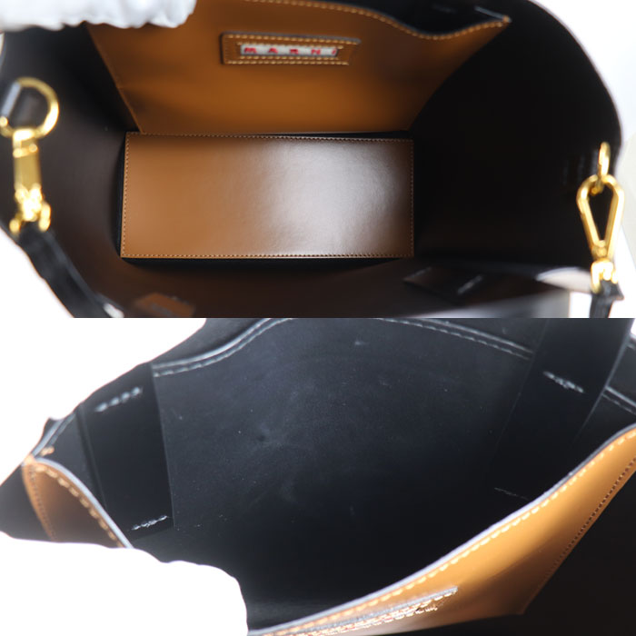 MARNI マルニ MUSEO スモール 2Wayショルダーバッグ ブラウン ブラック SHMPV01TY0 レディース【中古】【美品】