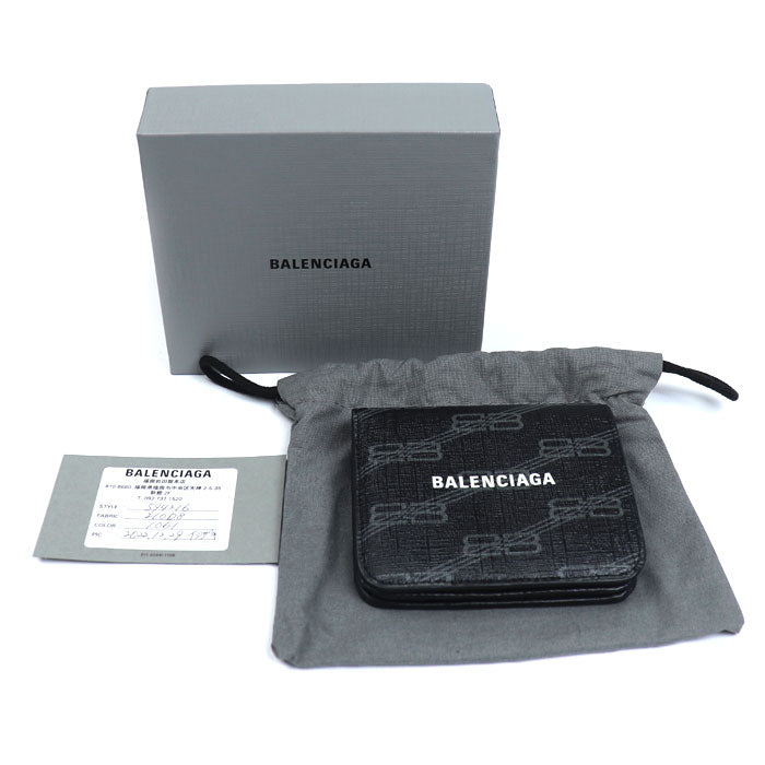 BALENCIAGA バレンシアガ シグネチャー 二つ折り財布 ブラック 594216 ユニセックス【中古】