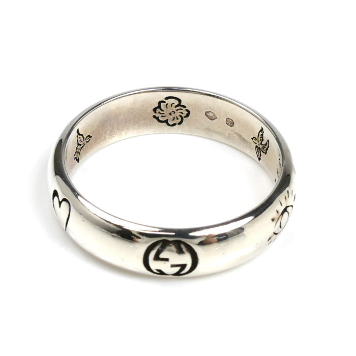 GUCCI グッチ シルバー925 Blind For Love インターロッキング リング・指輪 455247 J8400 0701 14.5号 3.7g ユニセックス【中古】