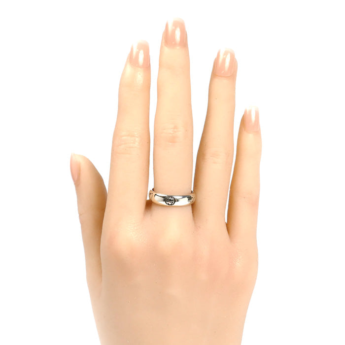 GUCCI グッチ シルバー925 Blind For Love インターロッキング リング・指輪 455247 J8400 0701 14.5号 3.7g ユニセックス【中古】