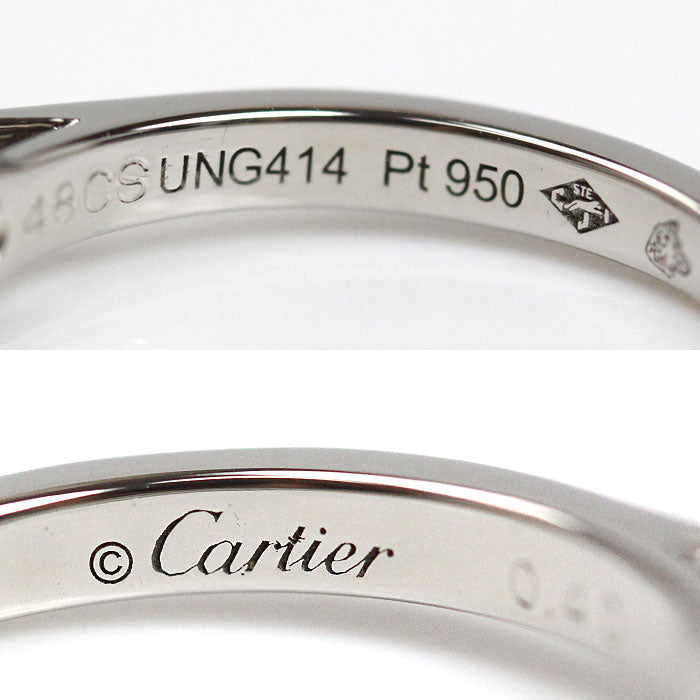 CARTIER カルティエ Pt950プラチナ ソリテール リング・指輪 N4139250 ダイヤモンド0.40ct 8号 48 3.9g レディース【中古】【美品】