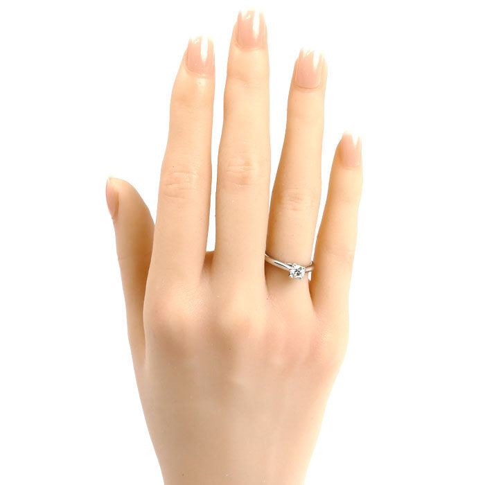 CARTIER カルティエ Pt950プラチナ ソリテール リング・指輪 N4139250 ダイヤモンド0.40ct 8号 48 3.9g レディース【中古】【美品】