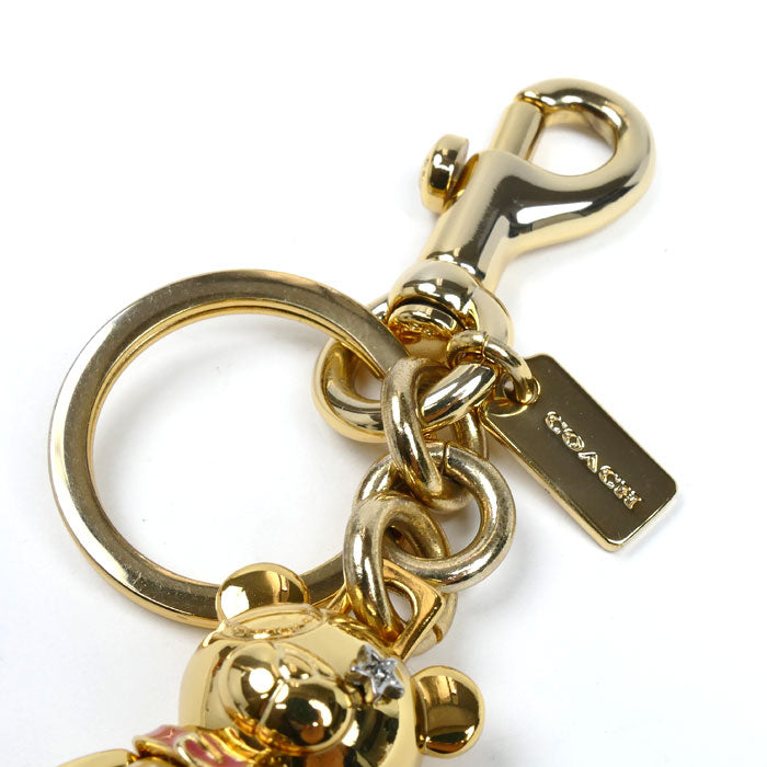 COACH コーチ 3D メタル テディ ベアー キーホルダー ゴールド F87166 レディース【中古】