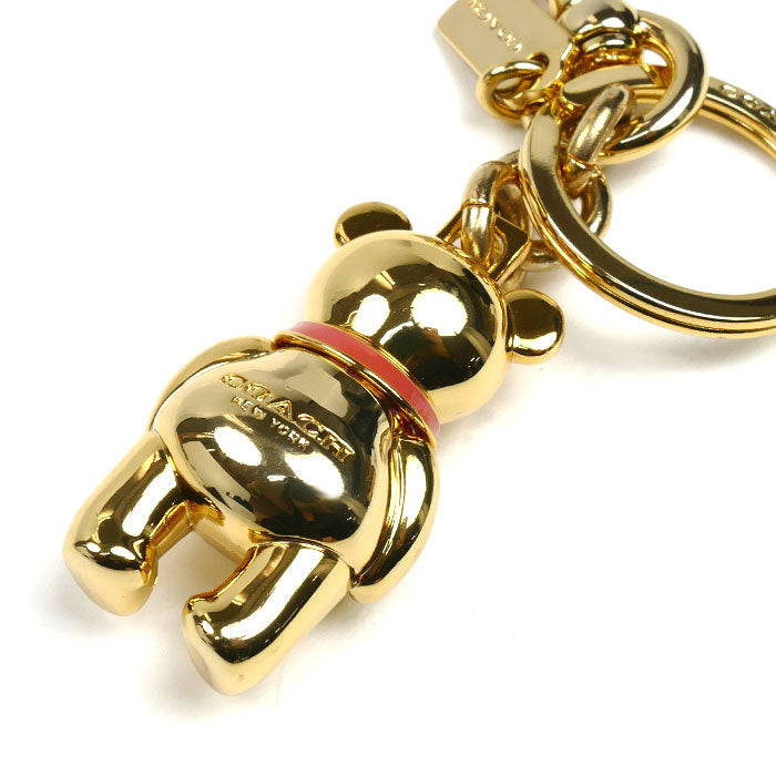 COACH コーチ 3D メタル テディ ベアー キーホルダー ゴールド F87166 レディース【中古】