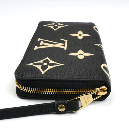 LOUIS VUITTON ルイ・ヴィトン ジッピー･ウォレット 長財布 ラウンドファスナー モノグラム･アンプラント ブラック M80481 IC レディース【中古】【美品】