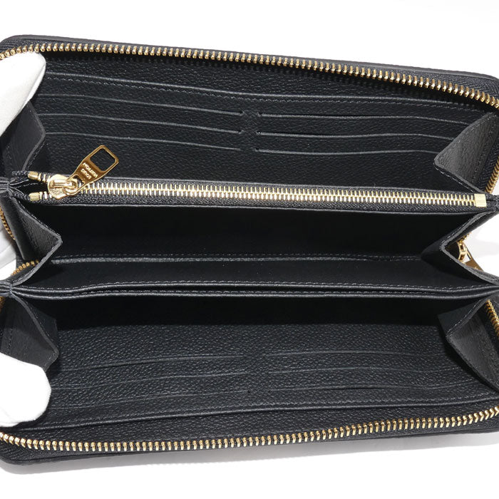 LOUIS VUITTON ルイ・ヴィトン ジッピー･ウォレット 長財布 ラウンドファスナー モノグラム･アンプラント ブラック M80481 IC レディース【中古】【美品】