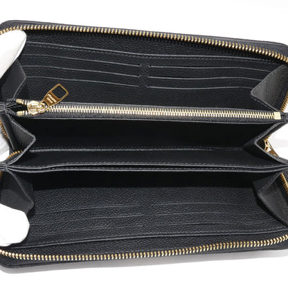 LOUIS VUITTON ルイ・ヴィトン ジッピー･ウォレット 長財布 ラウンドファスナー モノグラム･アンプラント ブラック M80481 IC レディース【中古】【美品】