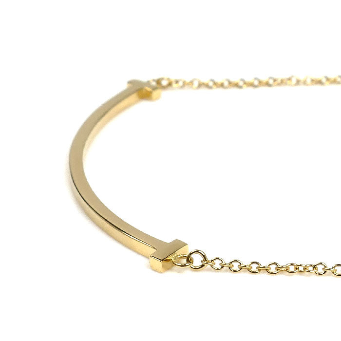 TIFFANY&Co. ティファニー K18YG イエローゴールド Tスマイル スモール ネックレス 60011679 3.0g 40/45cm レディース【中古】