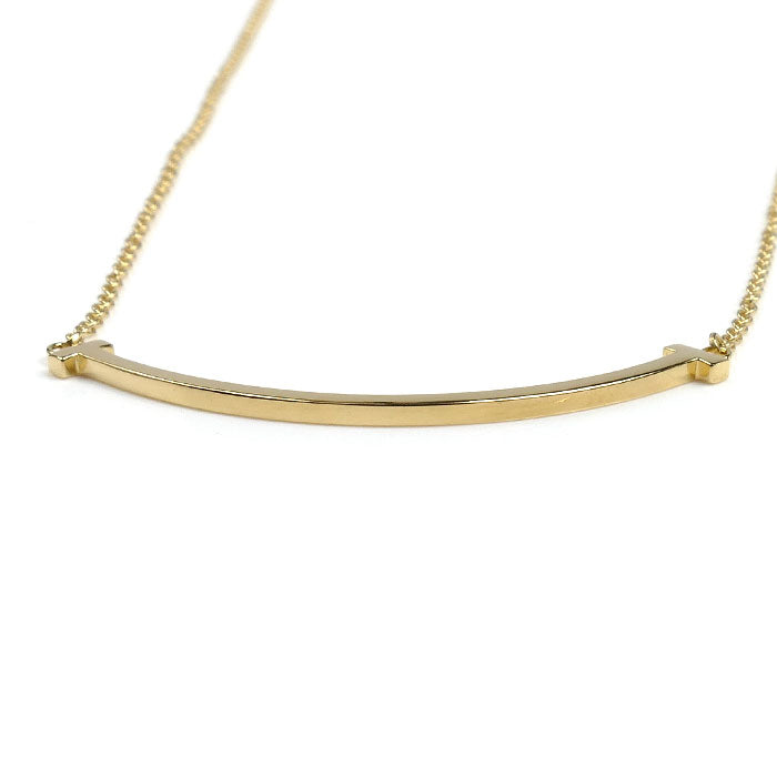 TIFFANY&Co. ティファニー K18YG イエローゴールド Tスマイル スモール ネックレス 60011679 3.0g 40/45cm レディース【中古】