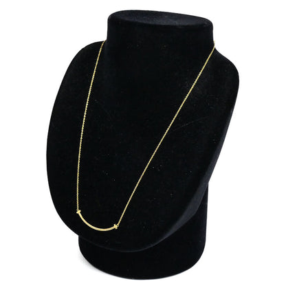 TIFFANY&Co. ティファニー K18YG イエローゴールド Tスマイル スモール ネックレス 60011679 3.0g 40/45cm レディース【中古】