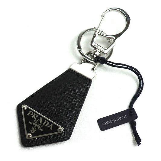 PRADA プラダ サフィアーノレザー キーチェーン キーホルダー ブラック 2PP041_053_F0002 ユニセックス【中古】【美品】