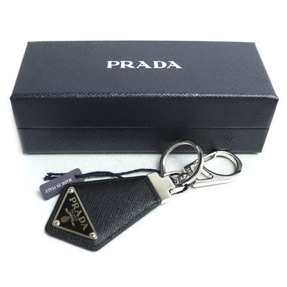 PRADA プラダ サフィアーノレザー キーチェーン キーホルダー ブラック 2PP041_053_F0002 ユニセックス【中古】【美品】