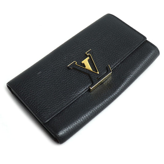 LOUIS VUITTON ルイ・ヴィトン ポルトフォイユ･カプシーヌ 長財布 ブラック M61248 NZ3107 レディース【中古】