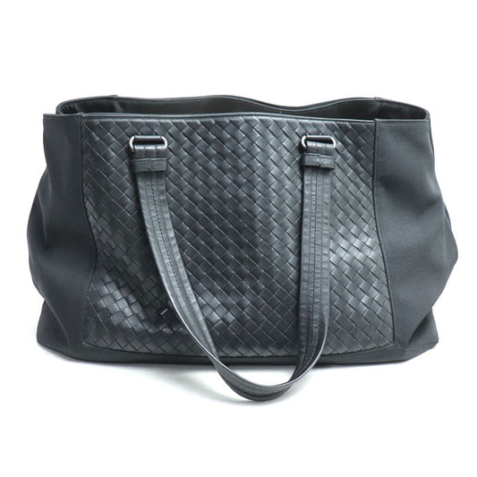 BOTTEGAVENETA ボッテガヴェネタ ハイテクキャンバス イントレチャート トートバッグ ブラック 452662 メンズ【中古】