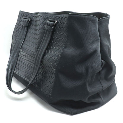 BOTTEGAVENETA ボッテガヴェネタ ハイテクキャンバス イントレチャート トートバッグ ブラック 452662 メンズ【中古】