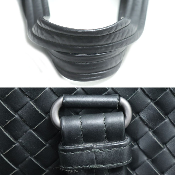 BOTTEGAVENETA ボッテガヴェネタ ハイテクキャンバス イントレチャート トートバッグ ブラック 452662 メンズ【中古】