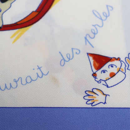 HERMES エルメス カレ90 THEODORA テオドラ teodoraRaconte moi le Cheval スカーフ ホワイト/ブルー レディース【中古】