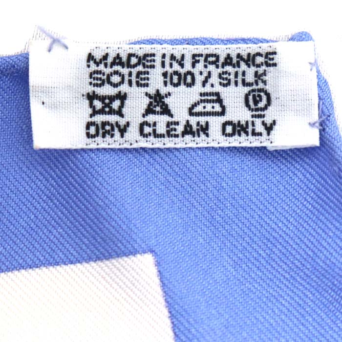 HERMES エルメス カレ90 THEODORA テオドラ teodoraRaconte moi le Cheval スカーフ ホワイト/ブルー レディース【中古】