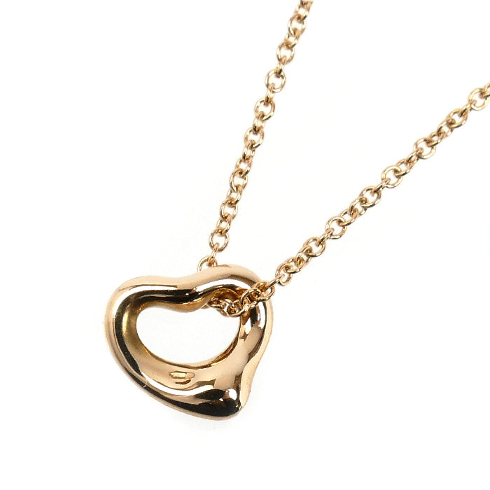 TIFFANY&Co. ティファニー K18PG ピンクゴールド オープンハート ネックレス 60957428 1.6g 41cm レディース【中古】【美品】