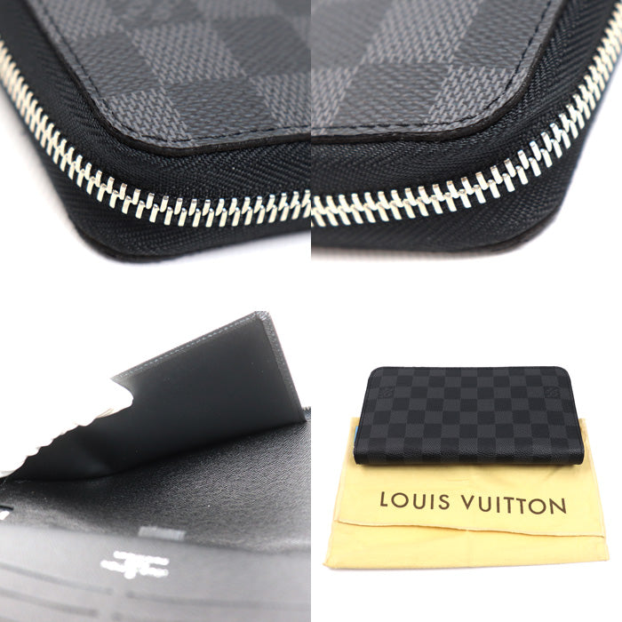 LOUIS VUITTON ルイ・ヴィトン ジッピー オーガナイザー 長財布 ラウンドファスナー ダミエ グラフィット ブラック N63077 CA4180 メンズ【中古】【美品】
