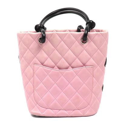 CHANEL シャネル カンボンライン スモール トートバッグ ピンク ブラック レディース【中古】