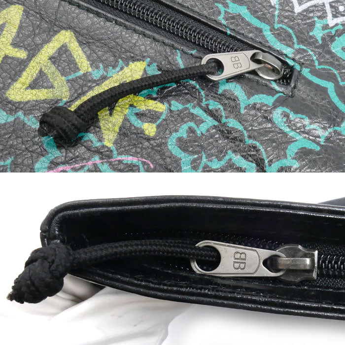 BALENCIAGA バレンシアガ グラフィティ エクスプローラー クラッチバッグ ブラック 535334 メンズ【中古】