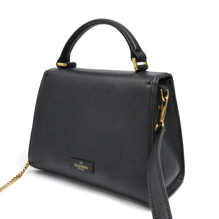 Valentino Garavani ヴァレンティノ・ガラヴァーニ Vスリング スモール 2Wayショルダーバッグ ブラック ZW2B0F53KGW レディース【中古】