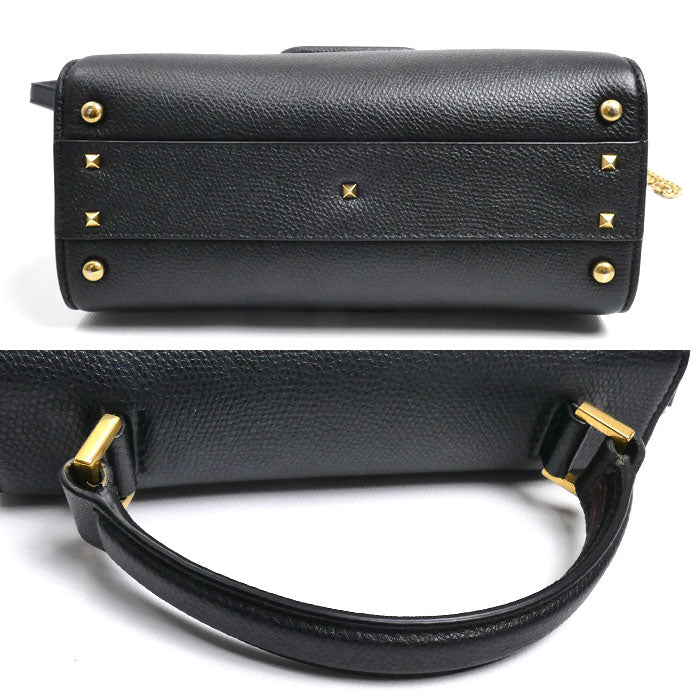 Valentino Garavani ヴァレンティノ・ガラヴァーニ Vスリング スモール 2Wayショルダーバッグ ブラック ZW2B0F53KGW レディース【中古】