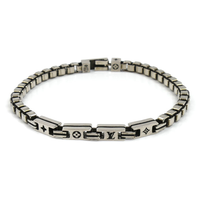 LOUIS VUITTON ルイ・ヴィトン シルバー925 LV テーラー ブレスレット M1149L VA2284 L 32.6g 22.5cm メンズ【中古】