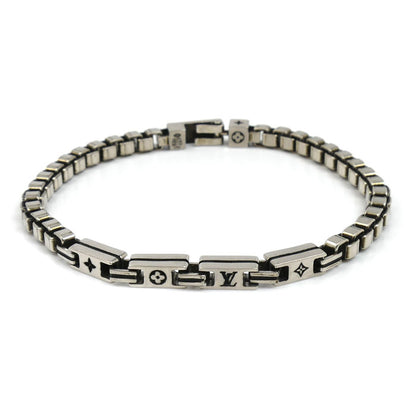 LOUIS VUITTON ルイ・ヴィトン シルバー925 LV テーラー ブレスレット M1149L VA2284 L 32.6g 22.5cm メンズ【中古】