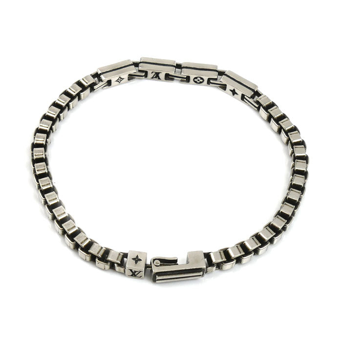 LOUIS VUITTON ルイ・ヴィトン シルバー925 LV テーラー ブレスレット M1149L VA2284 L 32.6g 22.5cm メンズ【中古】