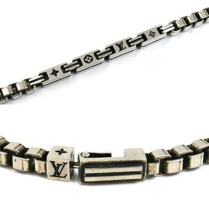 LOUIS VUITTON ルイ・ヴィトン シルバー925 LV テーラー ブレスレット M1149L VA2284 L 32.6g 22.5cm メンズ【中古】