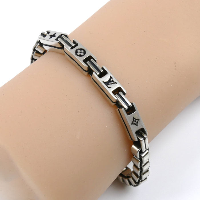 LOUIS VUITTON ルイ・ヴィトン シルバー925 LV テーラー ブレスレット M1149L VA2284 L 32.6g 22.5cm メンズ【中古】