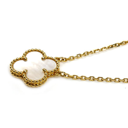 Van Cleef & Arpels ヴァンクリーフ＆アーペル K18YG イエローゴールド ヴィンテージ アルハンブラ マザーオブパール ネックレス VCARA45900 5.1g 37.5/42cm レディース【中古】