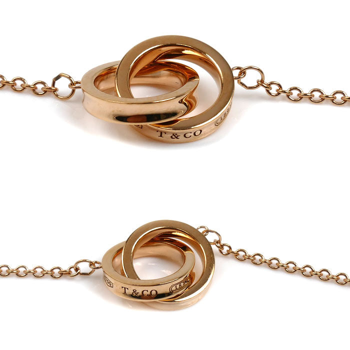 TIFFANY&Co. ティファニー K18PG ピンクゴールド 1837インターロッキング サークル ブレスレット 4.4g 15/16.5/17.5cm レディース【中古】【美品】