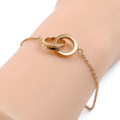 TIFFANY&Co. ティファニー K18PG ピンクゴールド 1837インターロッキング サークル ブレスレット 4.4g 15/16.5/17.5cm レディース【中古】【美品】