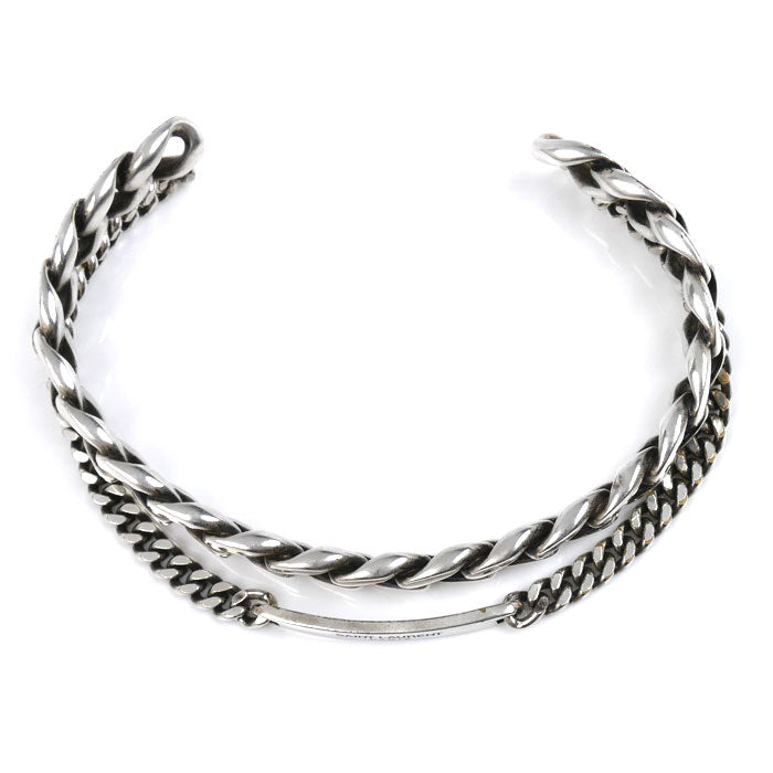 SAINT LAURENT サンローラン メタル ダブルカフ ブレスレット 24.6g ユニセックス【中古】