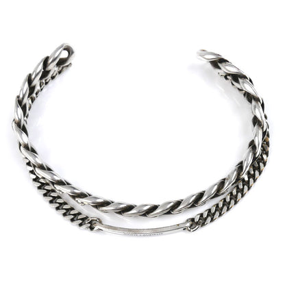 SAINT LAURENT サンローラン メタル ダブルカフ ブレスレット 24.6g ユニセックス【中古】